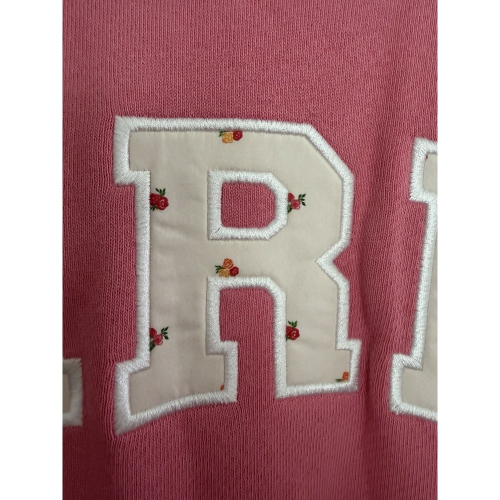 PARKE Varsity Mockneck Heritage Sweatshirt Bloom Sunset Floral Pink Size S/M - Picture 9 of 14